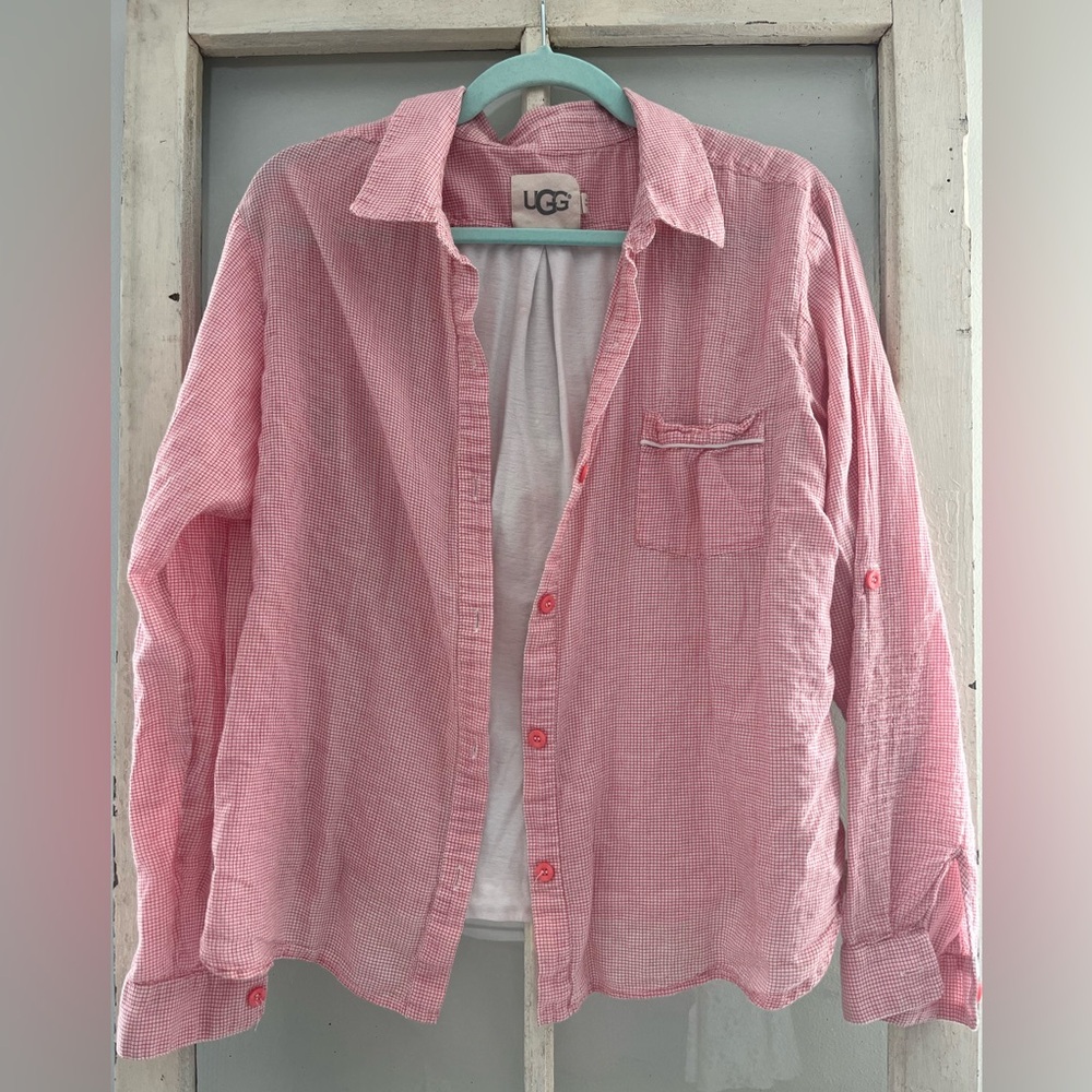 UGG ,Girls L, pink & white